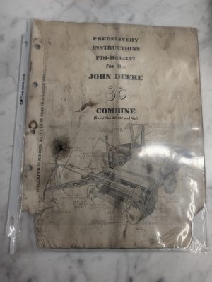 John Deere Jd Predelivery Instruction Manual 30 Combine Pdi-H61-357