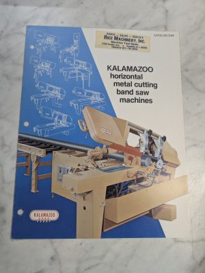 #S-84 Kalamazoo Industries Band Cutting Saws Sales Brochure Literature Catalog
