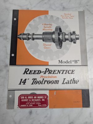 Reed Prentice Model B Precision Toolroom Lathe Sales Brochure Literature