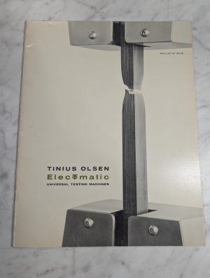 #63-B Tinius Olsen Universal Testing Machines Sales Brochure Literature Catalog