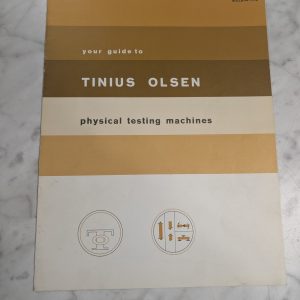 #77-A Tinius Olsen Physical Testing Machines Sales Brochure Literature Guide