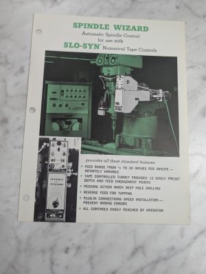 Slo-Syn Spindle Wizard 1967 Sales Brochure Literature Catalog Specs Features