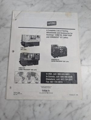 Hardingecatalog Tooling Attachments Accessories Chnc Iii Sp Conquest Gt Lathes