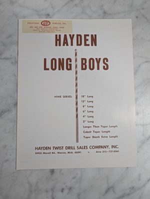 Hayden Long Boys Drills Sales Brochure Catalog Literature