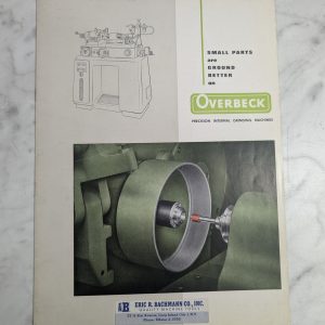 Overbeck Precision Internal Grinding Machines Sales Brochure Literature