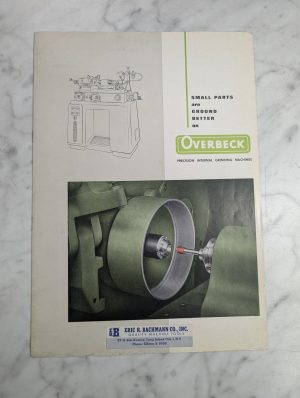 Overbeck Precision Internal Grinding Machines Sales Brochure Literature