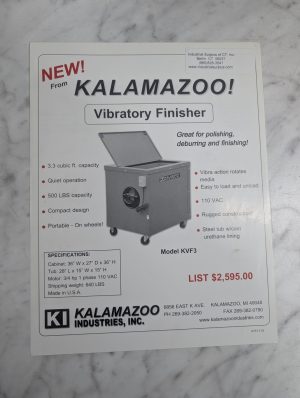 Kalamazoo Vibratory Finisher Sales Brochure Literature Kvf3