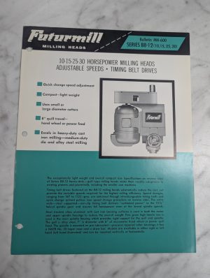 Futurmill Milling Heads Series B8-12 10 15 25 30 Sales Brochure Literature