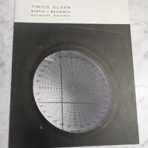 Tinius Olsen Static Dynamic Balancing Machines Sales Brochure Literature 70