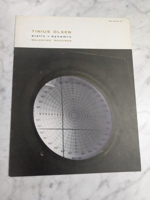 Tinius Olsen Static Dynamic Balancing Machines Sales Brochure Literature 70