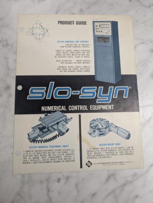 Slo-Syn Numerical Control Equipment Sales Brochure Literature Product Guide