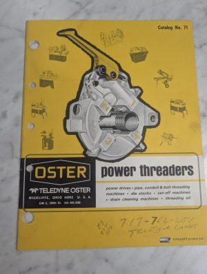 Teledyne Oster Power Threaderss Sales Brochure Literature Catalog #71