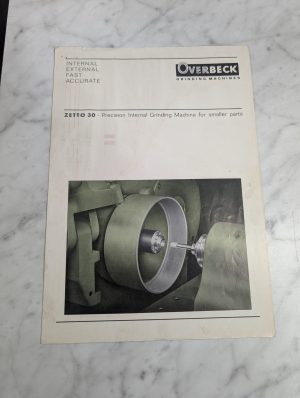 Overbeck Sales Brochure Literature Internal Grinding Machine Zetto 30 Catalog