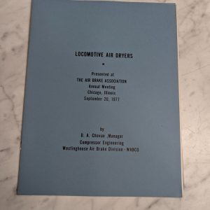 Westinghouse Air Brake Locomotive Air Dryers Information Technical Literature
