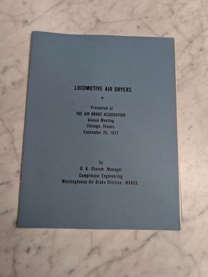 Westinghouse Air Brake Locomotive Air Dryers Information Technical Literature