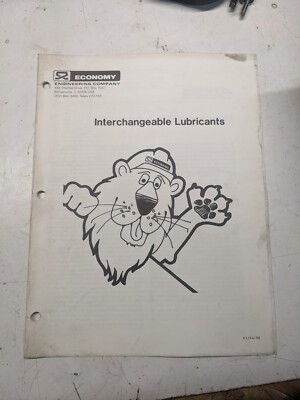 Economy Internachangeable Lubricants 1986 Guide Manual