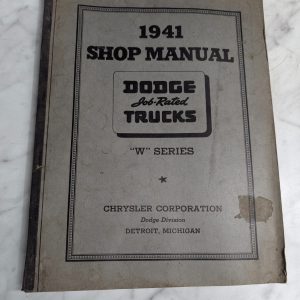 1941 Dodge Truck Shop Manual Original W-Series Job-Related Trucks