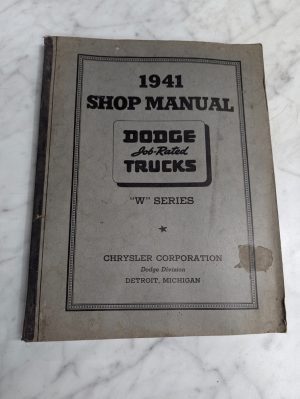 1941 Dodge Truck Shop Manual Original W-Series Job-Related Trucks