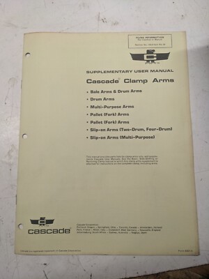 Cascade Supplementary User Manual Clamp Arms Parts List 5001 A