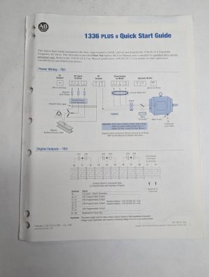 Allen Bradley Ab 1336 Plus Ii Adjustable Frequency Drive Quickstart Guide Manual