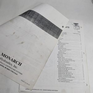 Monarch Hydraulics Troubleshooting Guide Service Manual M Series Dc Power Units