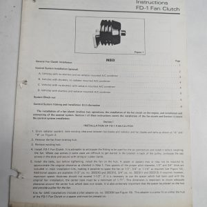Bendix Fd-1 Fan Clutch Installation Instruction Manual Information Guide Shop