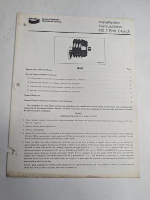 Bendix Fd-1 Fan Clutch Installation Instruction Manual Information Guide Shop