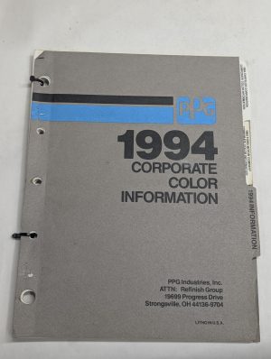 Ppg Corporate Color Informatiion 1994 Paint Chip Sample Sheet Chevy Ford Catalog