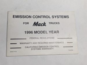 Mack Diesel Truck Emission Control Systems 1996 Model Year Ts50596
