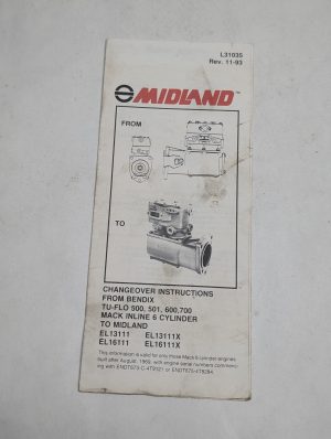 Changeover Instructions From Bedix Tu-Flo 500 Mack Inline 6 To Midland El13111