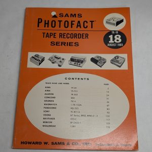 Sams Photofact Radio Tape Recorder Series Repair Data Manual Volume Tr-18 1965