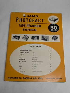 Sams Photofact Radio Tape Recorder Series Repair Data Manual Volume Tr-30 1967