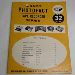 Sams Photofact Radio Tape Recorder Series Repair Data Manual Volume Tr-32 1967