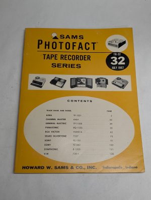 Sams Photofact Radio Tape Recorder Series Repair Data Manual Volume Tr-32 1967