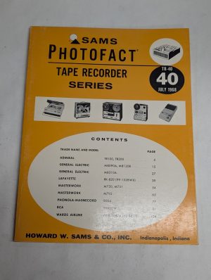 Sams Photofact Radio Tape Recorder Series Repair Data Manual Volume Tr-40 1968
