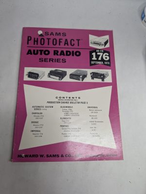 Sams Photofact Car Audio Auto Radio Series Repair Data Manual Volume Ar-176 1974