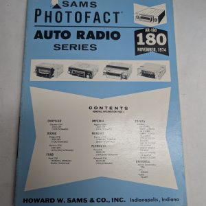 Sams Photofact Car Audio Auto Radio Series Repair Data Manual Volume Ar-180 1974