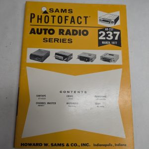 Sams Photofact Car Audio Auto Radio Series Repair Data Manual Volume Ar-237 1977