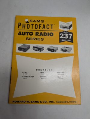 Sams Photofact Car Audio Auto Radio Series Repair Data Manual Volume Ar-237 1977