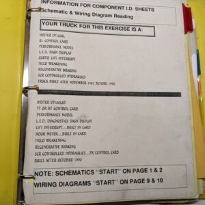 Hyster Schematic & Wire Diragram Ev100Xl/T Electrical Training Booklet Manual
