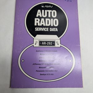 Sams Photofact Car Audio Auto Radio Series Repair Data Manual Volume Ar-292 1980