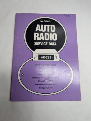 Sams Photofact Car Audio Auto Radio Series Repair Data Manual Volume Ar-292 1980