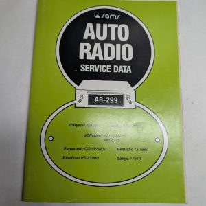 Sams Photofact Car Audio Auto Radio Series Repair Data Manual Volume Ar-299 1980