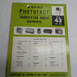Sams Photofact Transistor Radio Series Repair Data Manual Volume Tsm-43 1964