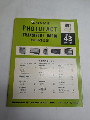 Sams Photofact Transistor Radio Series Repair Data Manual Volume Tsm-43 1964
