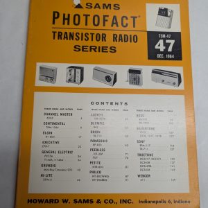 Sams Photofact Transistor Radio Series Repair Data Manual Volume Tsm-47 1964