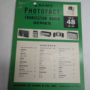 Sams Photofact Transistor Radio Series Repair Data Manual Volume Tsm-48 1965