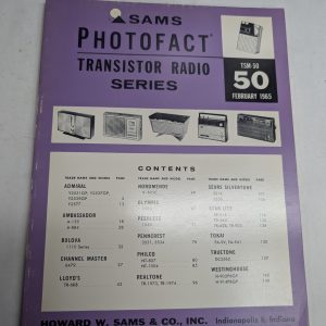 Sams Photofact Transistor Radio Series Repair Data Manual Volume Tsm-50 1965