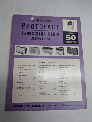 Sams Photofact Transistor Radio Series Repair Data Manual Volume Tsm-50 1965