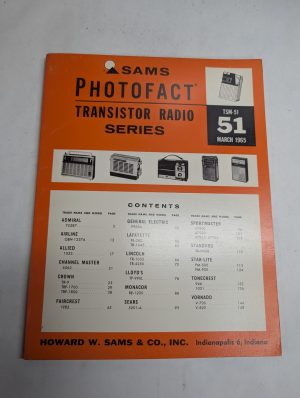 Sams Photofact Transistor Radio Series Repair Data Manual Volume Tsm-51 1965